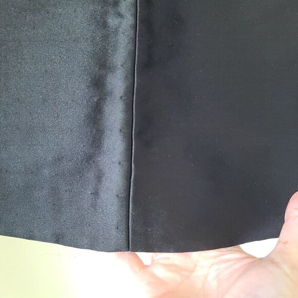 Valentino Roma Black Skirt 8 Wool‎ Silk Blend Shiny Straight Short Dot Pattern - Picture 3 of 8